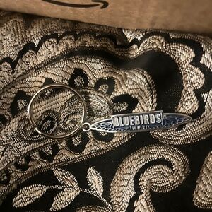 BLUEBIRDS Silver and Blue Keychain